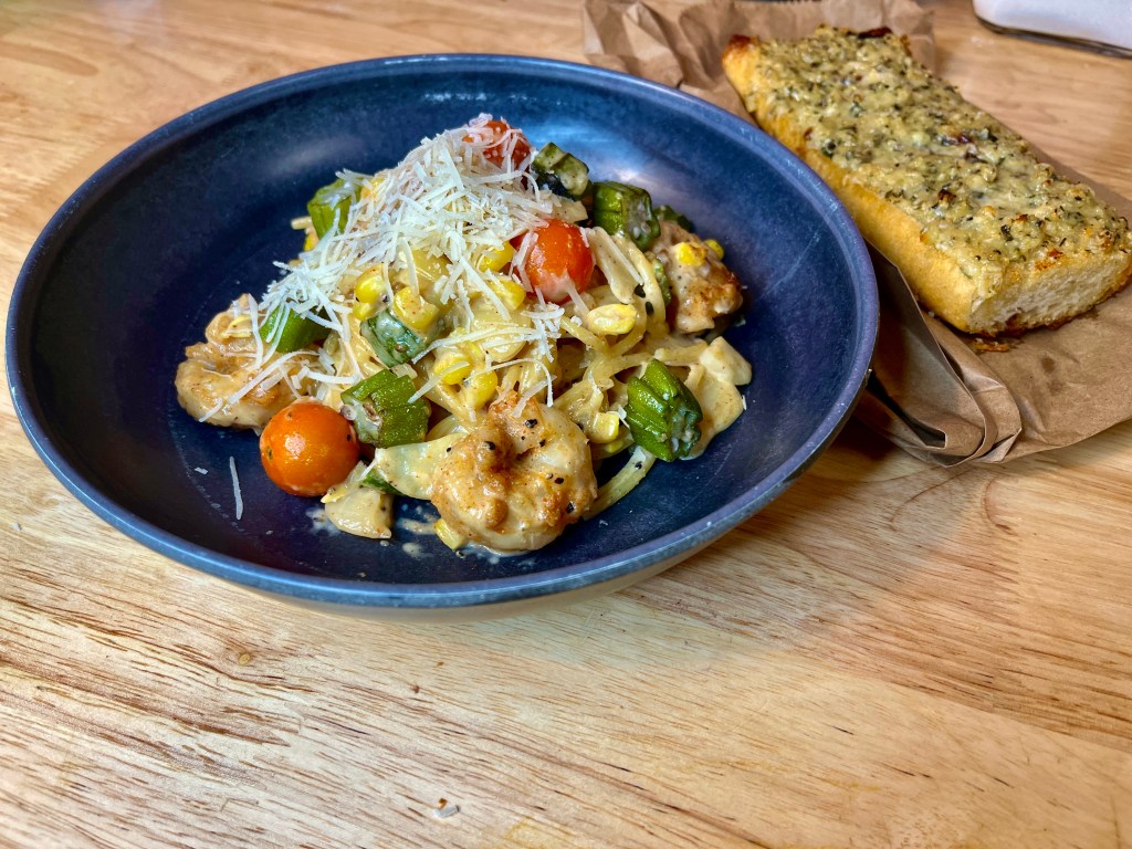 creamy succotash pasta