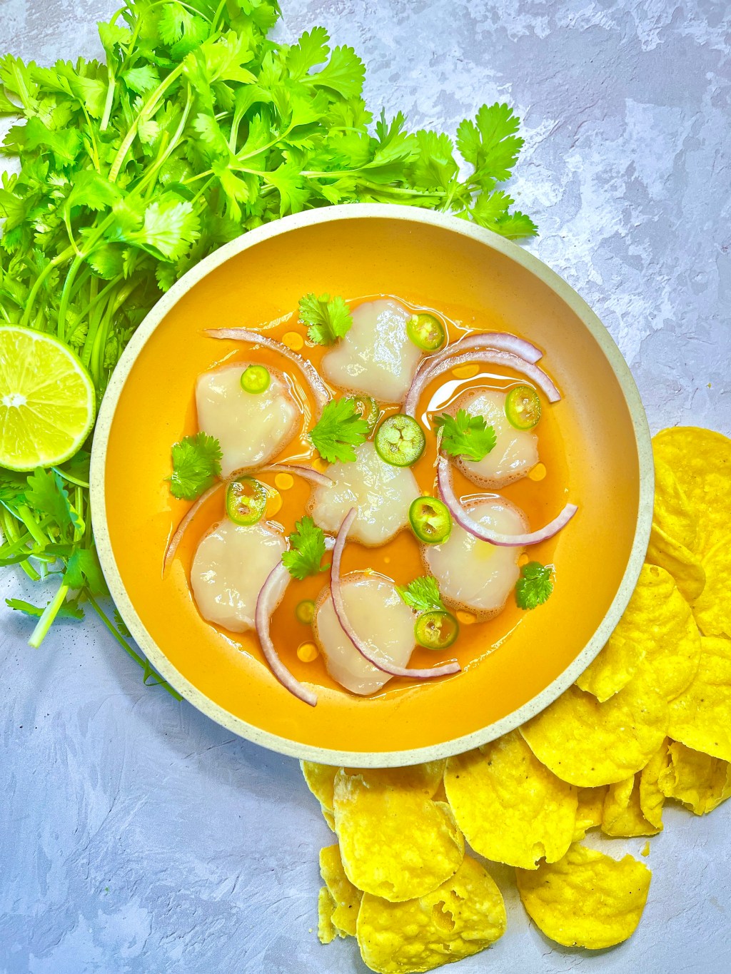 watermelon aguachile with&nbsp;scallops